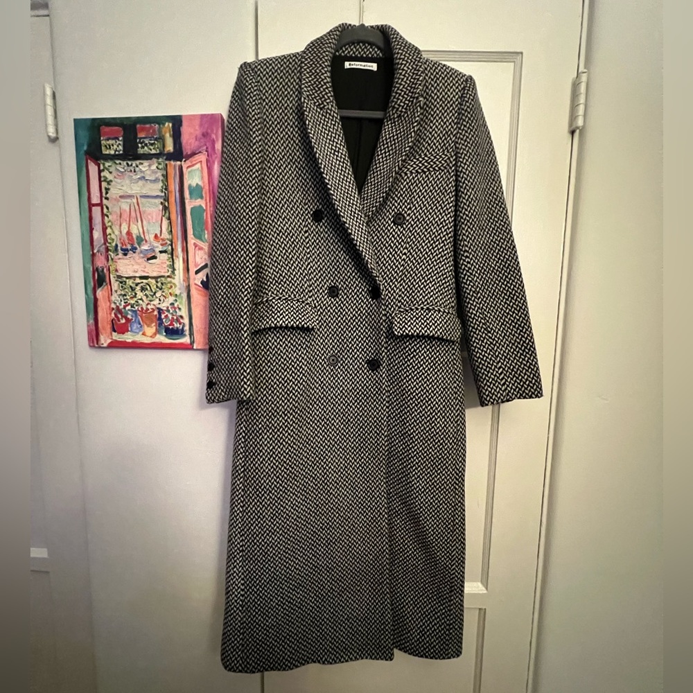 Reformation Houndstooth Coat | Small 🧥